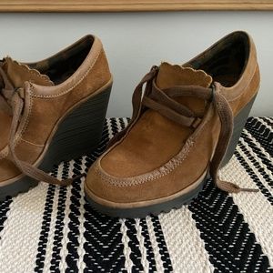 Fly London Wedge Lace-Up Suede Booties